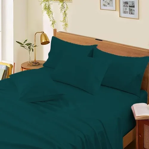 Vista 15 de Sábanas de cama tamaño Queen – 21 pulgadas de profundidad – Juego de 4 sábanas 100% algodón egipcio, rayas plateadas, de lujo, súper suavidad