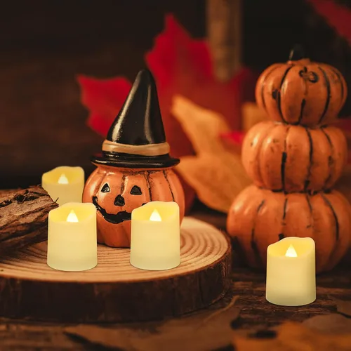 Vista 5 de Daord Velas de té recargables LED USB sin llama, velas votivas blancas cálidas con control remoto, velas parpadeantes con pilas para decoración