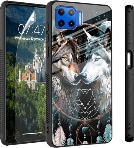Vista 82 de Funda para Motorola Moto Edge 2022, cubierta trasera de vidrio templado con protector de pantalla, funda protectora a prueba de golpes para Motorola