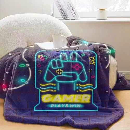 Vista 5 de Manta suave de juegos de regalo para niños, niñas y adolescentes, manta de franela de forro polar de videojuegos para niños, adolescentes, adultos