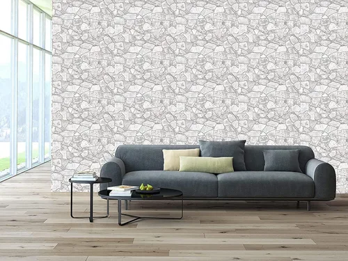 Vista 4 de Retro-Art - Paneles de pared 3D, paquete de 5, piedra silvestre en gris, PVC, 38.7 x 25 pulgadas, cubre 33.59 pies cuadrados, 244 WG