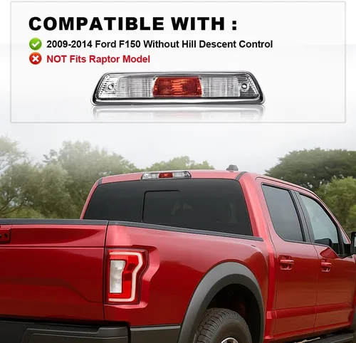Vista 2 de GRAND ORANGE - Luz de freno trasera compatible con Ford F150 2009 2010 2011 2012 2013 2014, luz de carga de montaje alto Third Brake Light,High