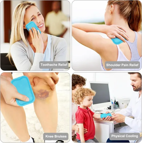 Vista 2 de Bolsas de hielo pequeñas reutilizables – Mini paquetes fríos de gel caliente y frío para lesiones, alivio de los senos nasales, ojos cansados