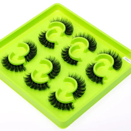 Vista 22 de Paquete de 6 pares de pestañas postizas esponjosas de imitación natural de visón sintético 3D (3DQG-115)