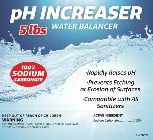 Vista 3 de SpaChoice Aumento de pH prémium de 5 libras para piscinas, pH para piscinas, 100% carbonato de sodio