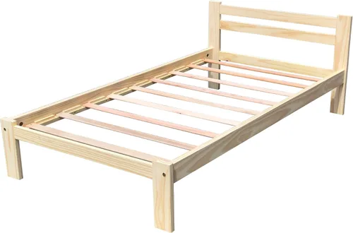Vista 7 de Amazonas - Cama individual de madera de pino macizo, sin acabar, con soporte de listones, adecuada para niños y niñas, marco de cama de madera, cama