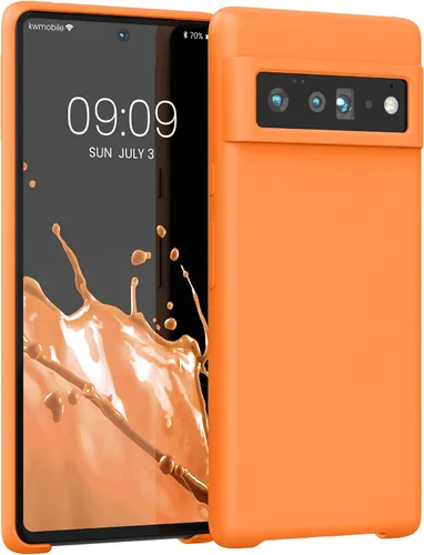 Vista 123 de kwmobile Funda Compatible con Google Pixel 6 Pro - Funda de teléfono de silicona TPU con acabado suave - Azul Arrecife