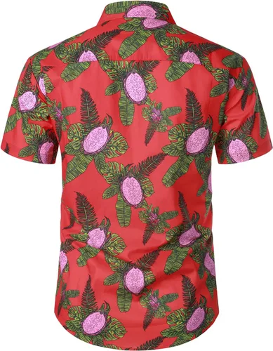 Vista 2 de Jogal - Camisa hawaiana, de manga corta, con botones, de algodón, para hombre