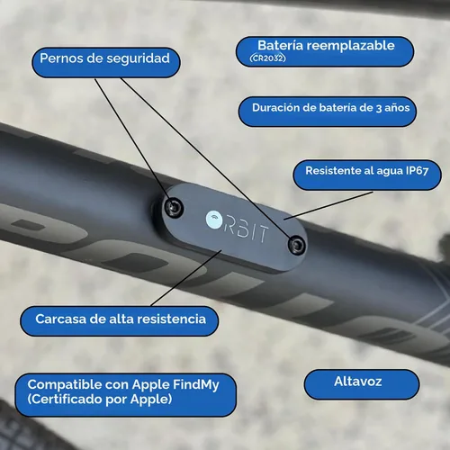 Vista 5 de Orbit Velo - Rastreador de bicicleta avanzado con Apple Find My, ubicación