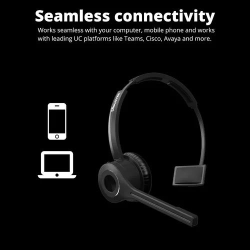 Vista 3 de Discover Adapt 20 auriculares inalámbricos Bluetooth UC para llamadas y reuniones Cumple con TAA Compatible con RingCentral, Zoom, Teams, Cisco