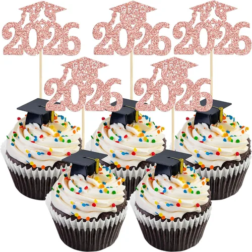 Vista 13 de Gyufise 1 paquete de decoración de pastel de graduación 2025 con purpurina de felicitaciones clase de 2025, decoración de pastel de diploma 2025