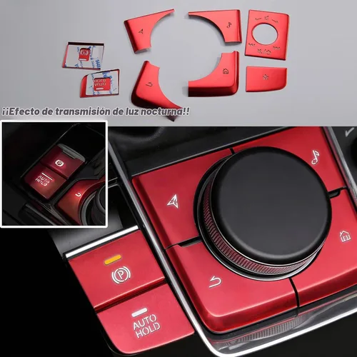 Vista 6 de Para Mazda 3 CX-30 CX-50 Panel De Engranajes Cubierta De Botón - Rojo