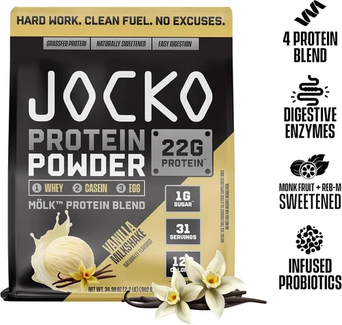 Vista 7 de Jocko Fuel Paquete – Polvo de proteína de vainilla Mölk + polvo de monohidrato de creatina para hombres y mujeres – Paquete para rendimiento