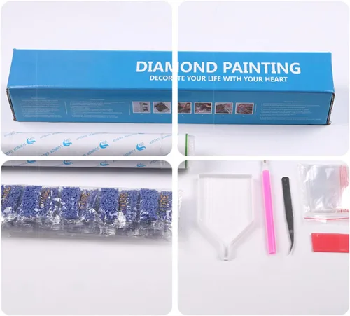 Vista 8 de Red Mills ZZMQ - Kit de pintura de diamante 5D para adultos, kit de pintura de diamantes de imitación de cristal con diamantes de imitación, punto