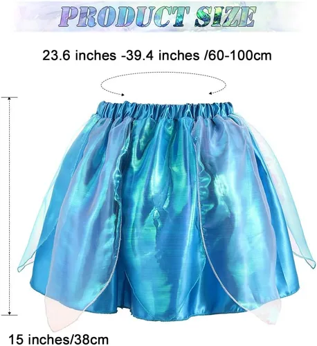 Vista 6 de TWINKLEDE Falda tutú de arco iris para mujer, disfraz de hada, tutú de elfo, falda tutú de fiesta para adolescentes y niñas