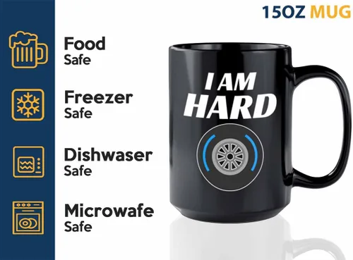Vista 3 de Taza de café Racer de 15 onzas, color negro, I'm Hard - Fuel Speed Racer Car Guys Circuit Automotive Racing Boy Regalos para él, papá, hombres, novio