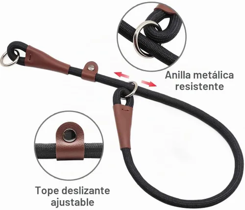 Vista 2 de MayPaw Collar ajustable de cuerda de nailon para entrenamiento de perros, collares de perro Martingala redondos sin tirones para perros pequeños