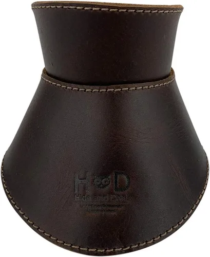 Vista 2 de Hide & Drink, Collar de cristal compatible con Chemex de 6 tazas, hecho a mano de cuero de grano completo, color marrón bourbon