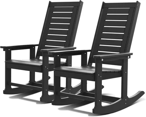Vista 33 de GREENVINES Oversized Outdoor Rocking Chair, HDPE Rocker, Aqua