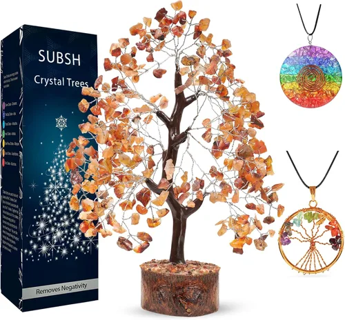 Vista 16 de Árbol de la vida de cristal amatista de 10-12 pulgadas con 2 colgantes de chakra – Bonsái de cristal sanador, árbol del dinero para energía