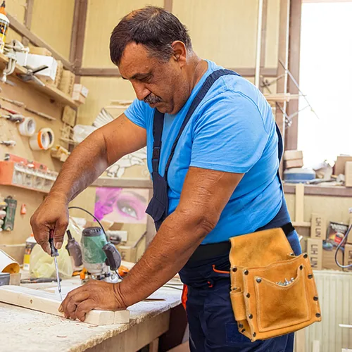 Vista 5 de Riñonera profesional para herramientas de uñas, bolsa de herramientas de cuero para electricistas, bolsa de cinturón de herramientas de construcción