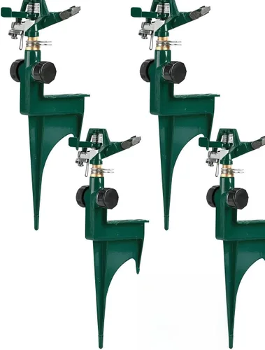 Vista 5 de Orbit rociador de agua con base puntiaguda de metal, paquete de 2 unidades., Verde