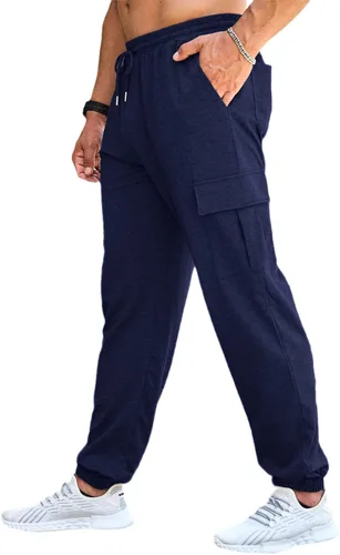 Vista 7 de CTU Pantalones deportivos de entrenamiento de moda para hombre, ligeros, holgados, casuales, con parte inferior abierta
