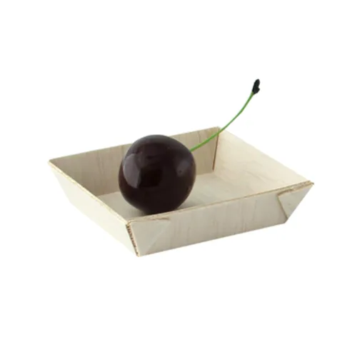 Vista 10 de PacknWood Bandeja cuadrada de madera samurái Plato de madera biodegradable para servir Bandeja Charcaturie Bandeja decorativa para sala
