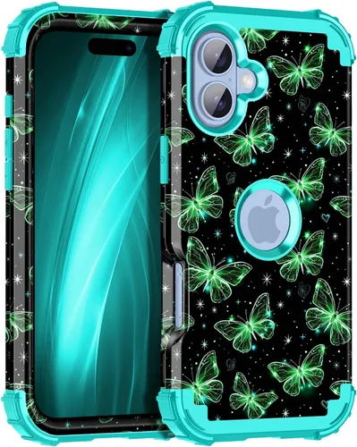 Vista 104 de Miqala Funda compatible con iPhone 8 Plus, iPhone 7 Plus, que brilla en la oscuridad, tres capas, resistente a los golpes, parachoques de plástico