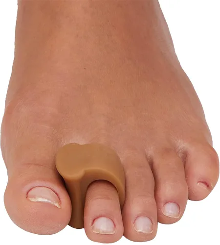 Vista 12 de ZenToes Separadores de dedos de gel para dedos superpuestos, juanetes, alineación del dedo gordo, corrector y espaciador, paquete de 4 (beige)
