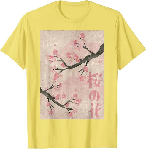 Vista 12 de Cherry Blossom Japanese Vintage Woodblock Japan Pink Sakura T-Shirt Asphalt Grey