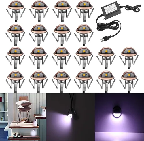 Vista 36 de Luz LED para escaleras, bajo voltaje, impermeable, IP65, para exteriores, 1-2/5 pulgadas, de madera empotrada, iluminación LED de terraza, patio