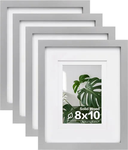 Vista 31 de Egofine - Marcos de fotos de 4 x 6 pulgadas (4 unidades) cubiertos por plexiglás, para fotos de 3 x 4.5 pulgadas / 3.5 x 5 pulgadas con paspartú