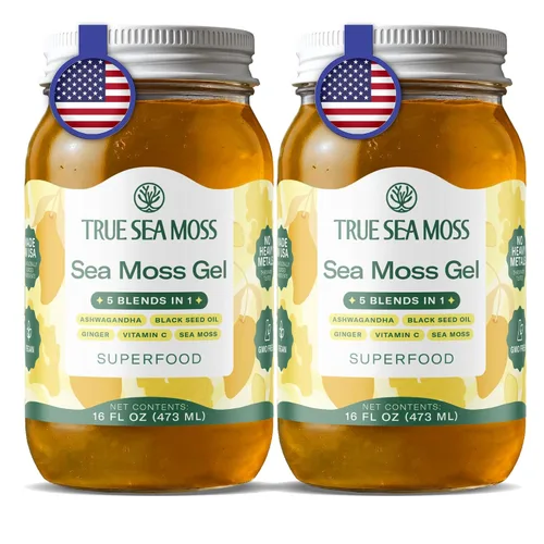 Vista 32 de TrueSeaMoss Gel de musgo marino – hecho en EE. UU. – Musgo marino silvestre, frutas y verduras en frasco – Manzana/Canela, paquete de 1