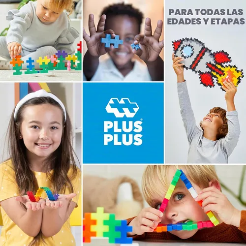 Vista 9 de Plus Plus 70 piezas de bloques de construcción entrelazados para niños, juguetes de conexión de extremo abierto, contenedor Stem para el aula, mini