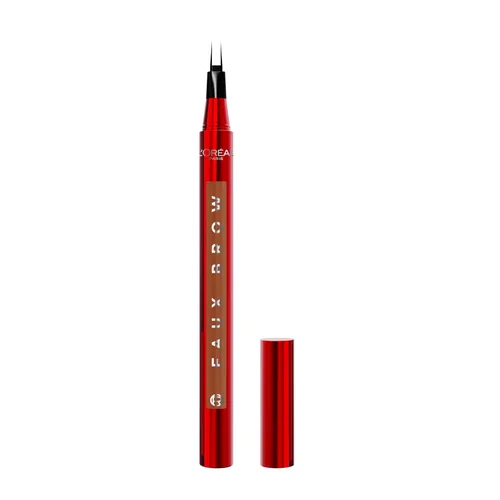 Vista 17 de L'Oréal Paris Faux Brow, Lápiz para cejas de aspecto capilar, con punta de doble cepillo, maquillaje de cejas rápido y preciso, castaño oscuro, 0.04