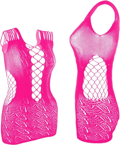 Vista 4 de LEMON GIRL - Vestido de lencería de malla para mujer, 6 piezas, talla general