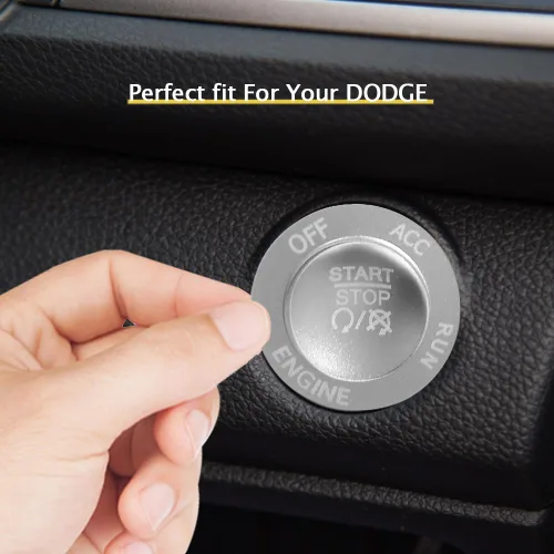 Vista 6 de Cubierta de aluminio para botón de arranque/parada del motor, decoración con un clic para Dodge Challenger Dodge RAM 1500 Dodge Charger 2015-2021