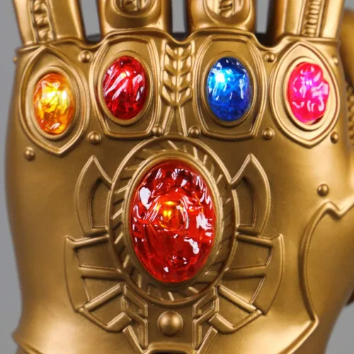 Vista 6 de Thanos Guantes Gems Movable Adulto Cosplay Infinity Gauntlet Brazo con Luces LED