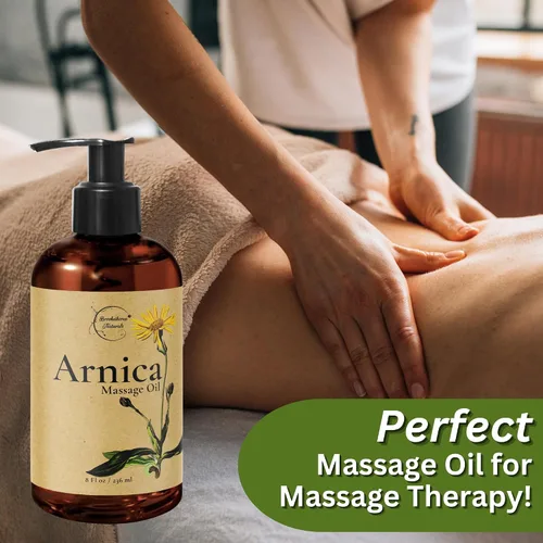 Vista 3 de Relief, aceite de arnica para masajes, ideal para deportes y mesajes terapéuticos, 100 % natural, arnica montana para el dolor muscular Contiene
