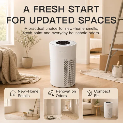 Vista 8 de MegaWise Purificador de aire silencioso de escritorio con 3 velocidades para oficina en casa, filtro HEPA verdadero con sensor inteligente