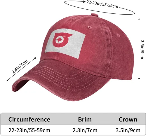 Vista 4 de Classic Flag of Toda Saitama Denim Hat Trucker Baseball Adjustable Dad Cap Black