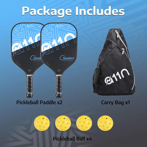 Vista 5 de A11N USAPA - Paletas de pickleball aprobadas con bolas y bolsa, juego de 2 o 4 paletas