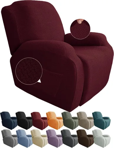 Vista 20 de JIVINER Fundas de sofá reclinable de 8 piezas, fundas elásticas de jacquard para sofá reclinable, fundas para sala de estar, protector suave de 3