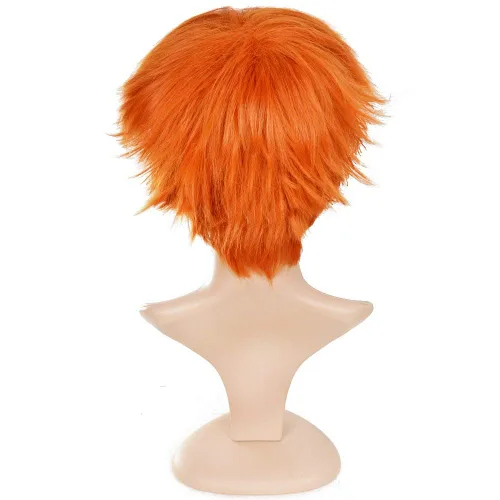 Vista 4 de Ecvtop Pelucas cortas para disfraz de hombre de Death Note Naranja-1