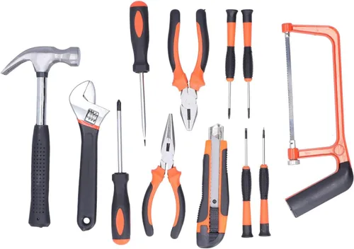 Vista 4 de FIXMAN - Kit de herramientas profesionales para el hogar, juego completo de herramientas manuales de reparación con caja de almacenamiento