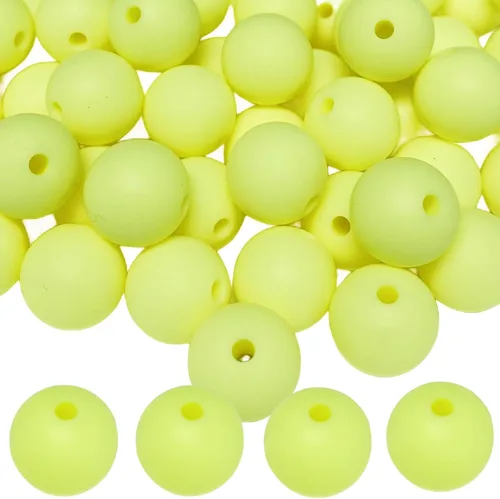 Vista 19 de Abalorios de silicona, 120 piezas de 6 mm abalorios redondos de silicona para hacer llaveros, pulseras, collares, aretes, joyas, manualidades DIY