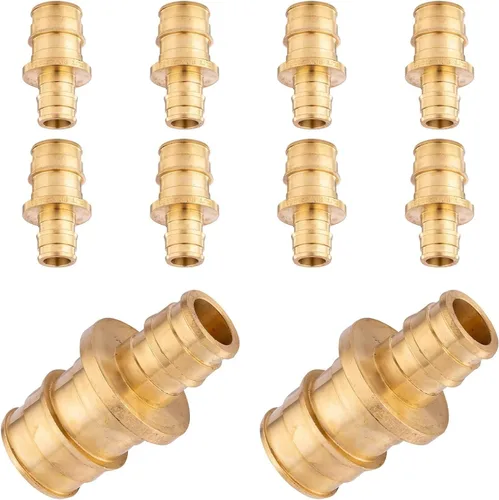 Vista 12 de PEX-A - Paquete combinado de accesorios de expansión – 1/2 pulgada en T y codo, paquete de 10 (5 T + 5 codos), latón sin plomo, compatible