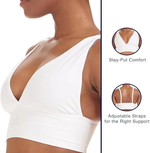 Vista 6 de adidas Brasier micro elástico para mujer, comodidad y apoyo sin costuras