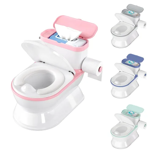 Vista 12 de CheerTry Inodoro de Entrenamiento para Niños Pequeños 2 en 1 - Silla de Baño Más Grande y Asiento de Entrenamiento Desmontable para Niños y Niñas